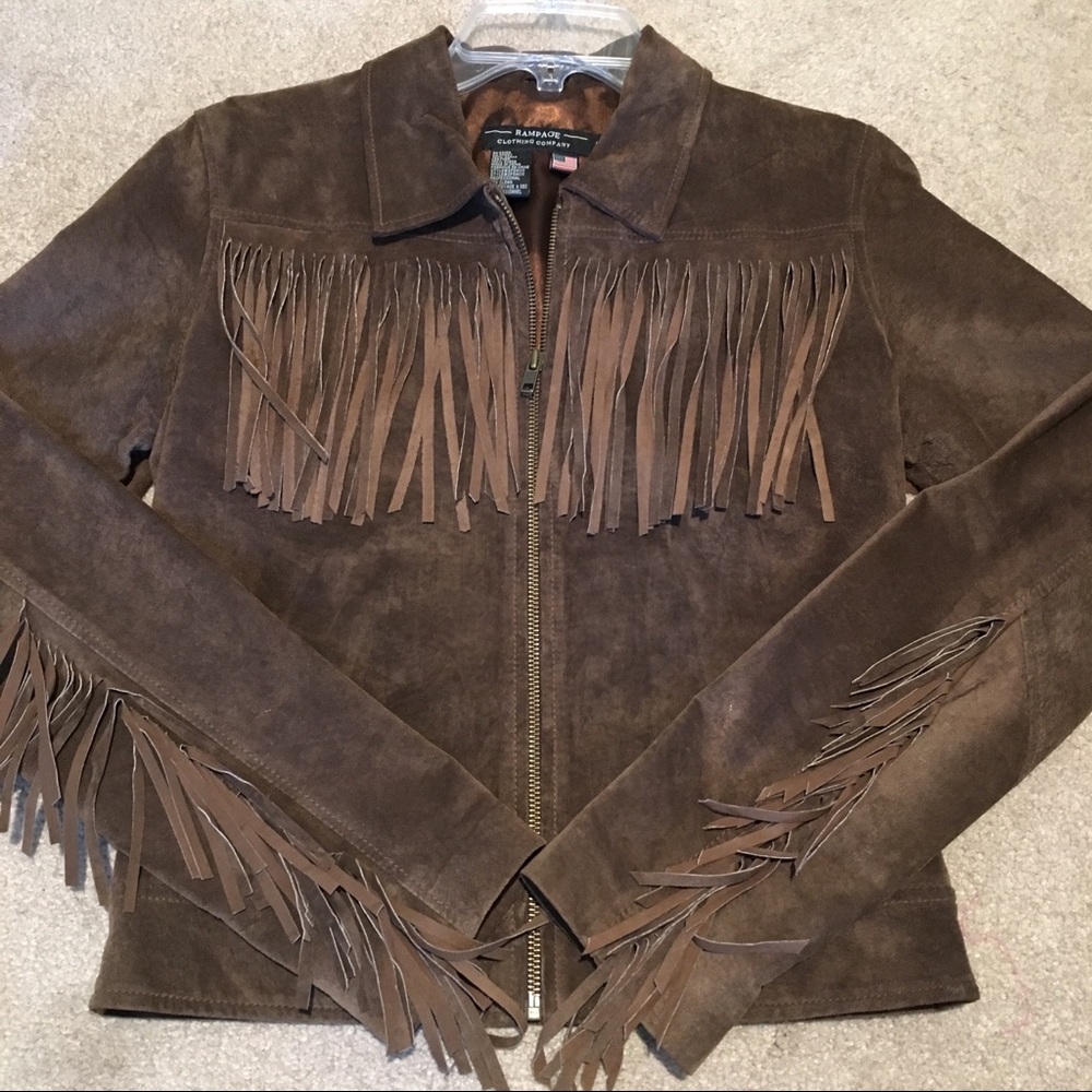 Brown Suede Fringe Jacket